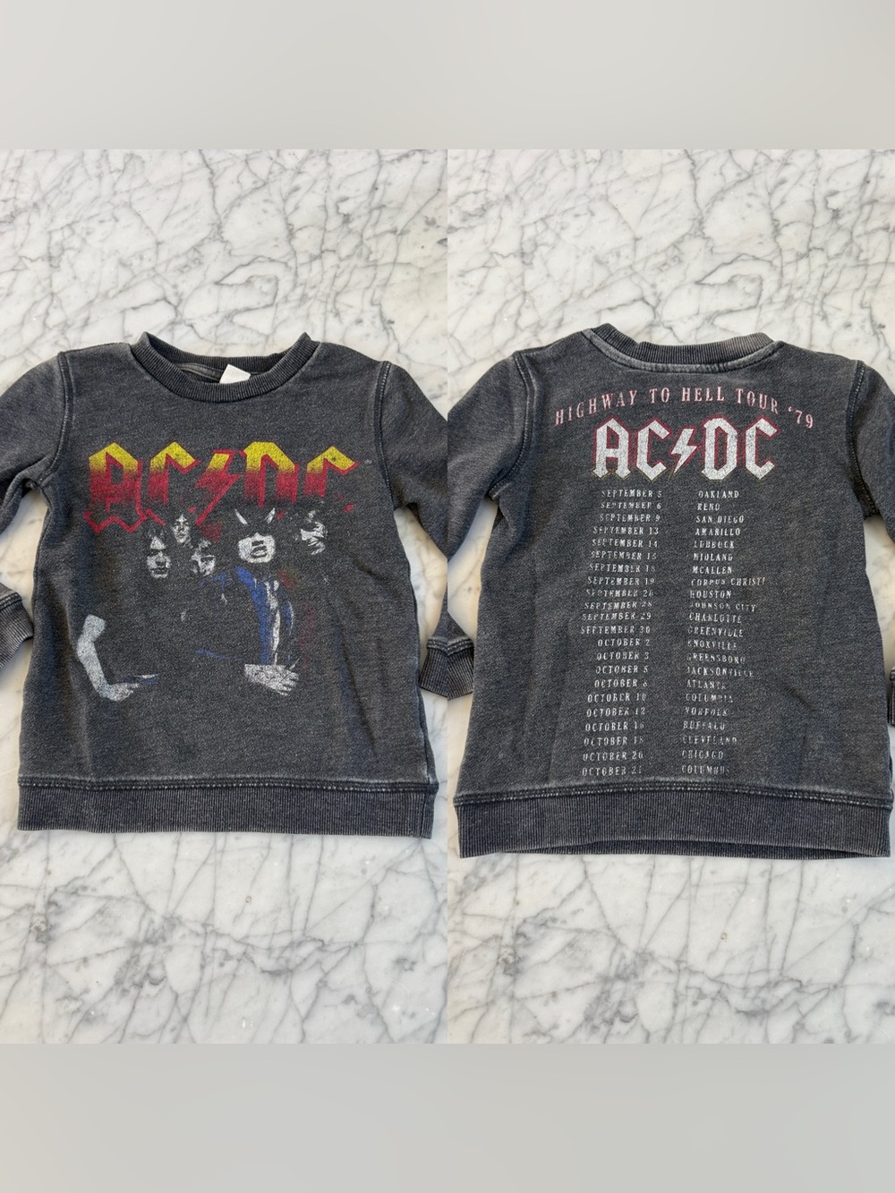 AC/DC Highway To Hell Concert Tour Kids  Sweatshirt Size 3T